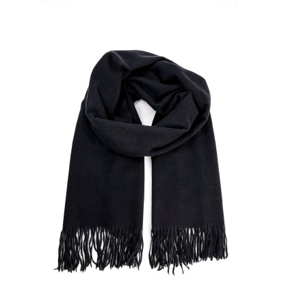 Палантин жіночий однотонний кашемір чорний HOWARD 254-848