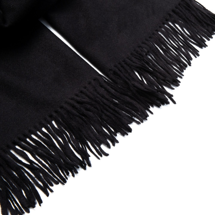 Палантин женский однотонный кашемир черный ELROY 258-778, фото 2