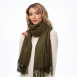 Палантин женский однотонный кашемир хаки ELROY 258-785, фото 2