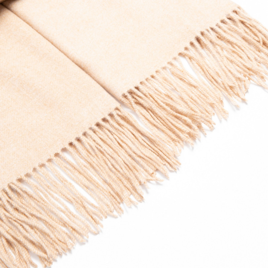 Палантин жіночий однотонний кашемір бежевий ELROY 258-860, фото 2