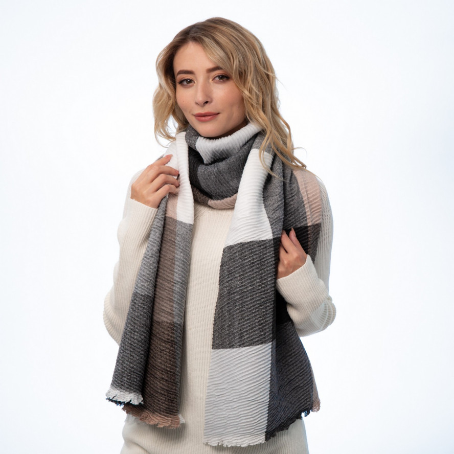 Палантин жіночий клітинка кашемір JULES 263-482, фото 3