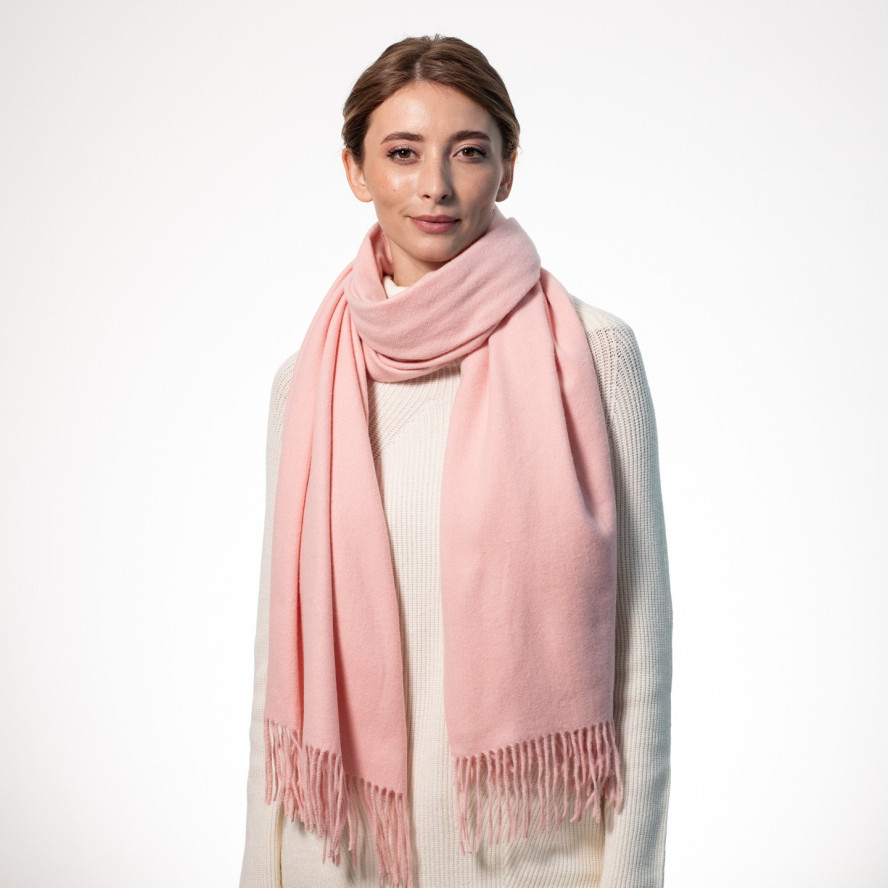 Палантин жіночий однотонний кашемір рожевий ELROY 331-730, фото 4