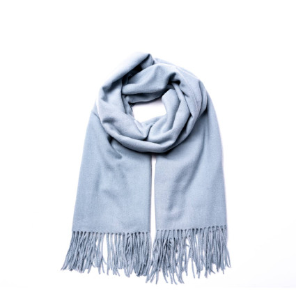Палантин жіночий однотонний кашемір блакитний ELROY 331-747