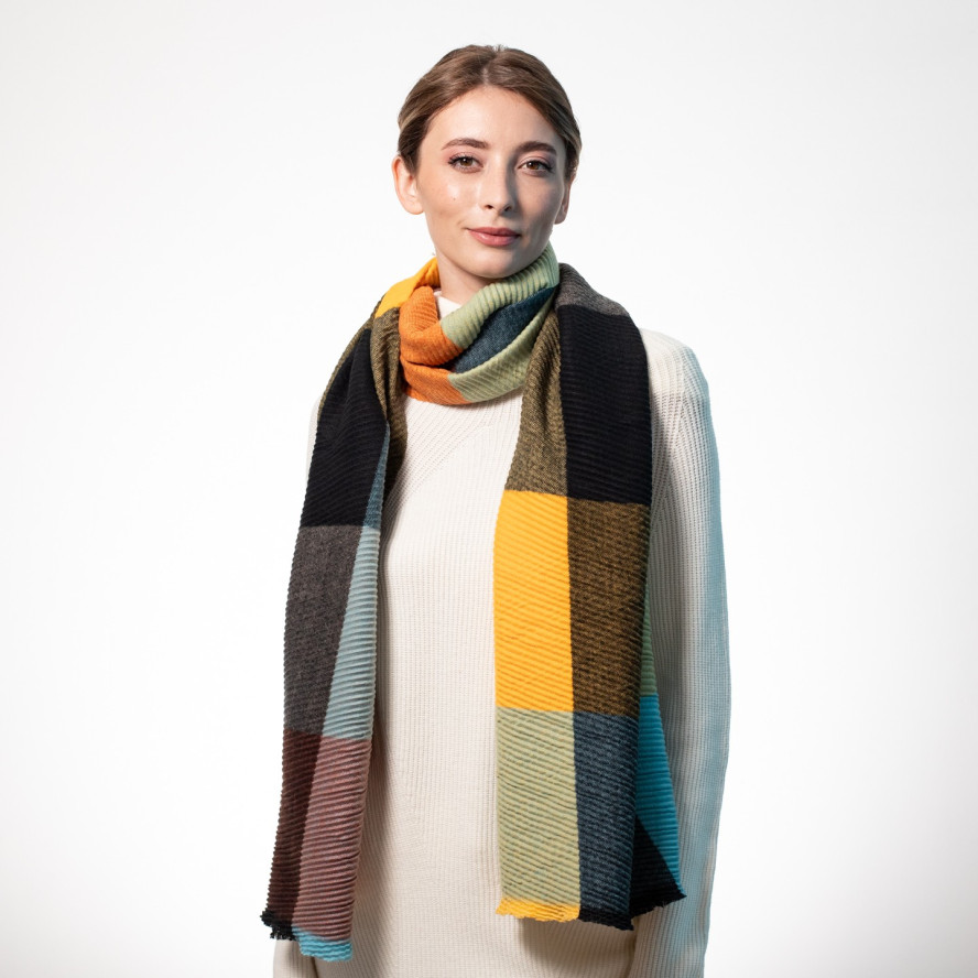 Палантин жіночий клітинка кашемір JULES 554-542, фото 4