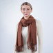 Палантин жіночий однотонний кашемір коричневий IDANA 554-573, фото 3