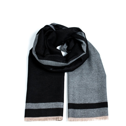 Палантин чоловічий двосторонній кашемір сіро-чорний АКІМ 554-627 Палантин чоловічий двосторонній кашемір сіро-чорний АКІМ 554-627