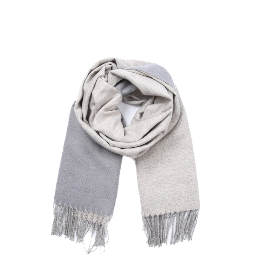 Палантин жіночий двосторонній кашемір сірий АРЕС 555-143, фото 1