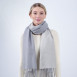 Палантин жіночий двосторонній кашемір сірий АРЕС 555-143, фото 3