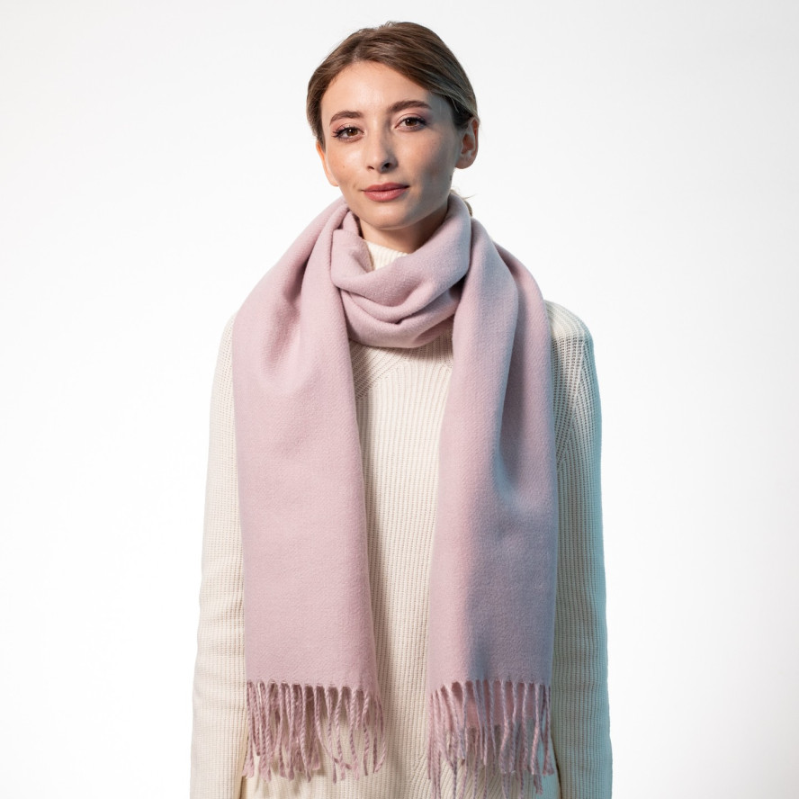 Палантин жіночий двосторонній кашемір рожевий АРЕС 555-181, фото 4