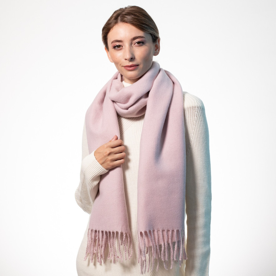 Палантин жіночий двосторонній кашемір рожевий АРЕС 555-181, фото 3