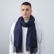 Палантин чоловічий однотонний кашемір синій EDWARD 555-471, фото 3