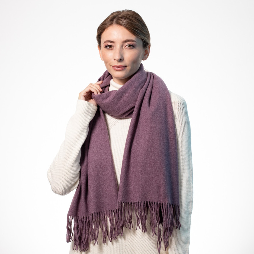 Палантин жіночий однотонний кашемір фіолетовий EDWARD 555-532, фото 3