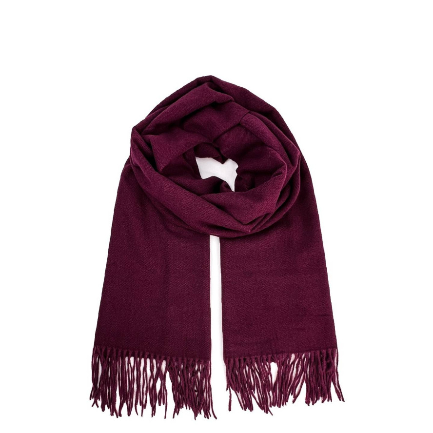 Палантин жіночий однотонний кашемір бордовий HOWARD 594-203, фото 1