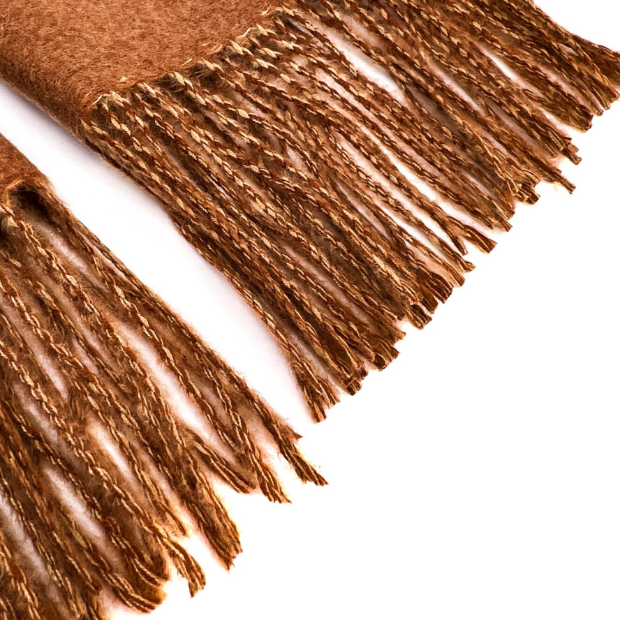 Палантин женский двусторонний кашемир коричневый АРЕС 599-420, фото 2