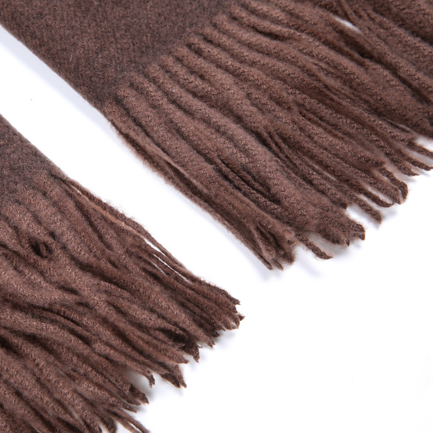 Палантин женский однотонный кашемир коричневый HOWARD 881-501, фото 2