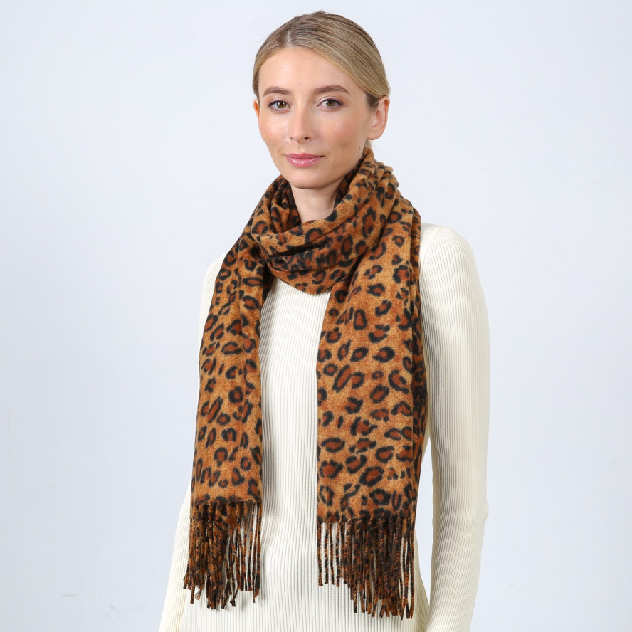 Палантин жіночий кашемір леопард РЕЯН-2 881-563, фото 3