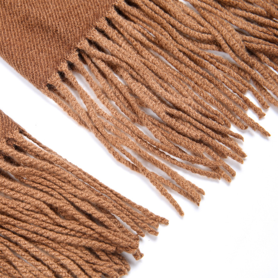 Палантин жіночий однотонний кашемір коричневий ЮМІС 883-420, фото 2