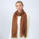 Палантин жіночий однотонний кашемір коричневий ЮМІС 883-420, фото 3