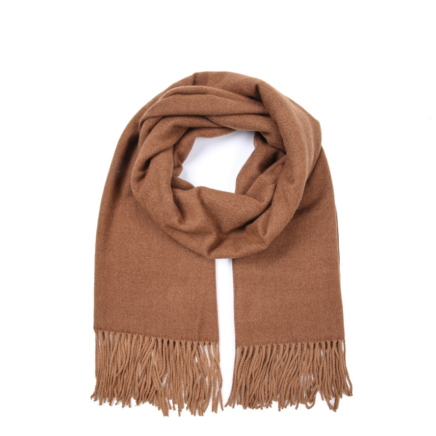 Палантин жіночий однотонний кашемір коричневий ЮМІС 883-420, фото 1