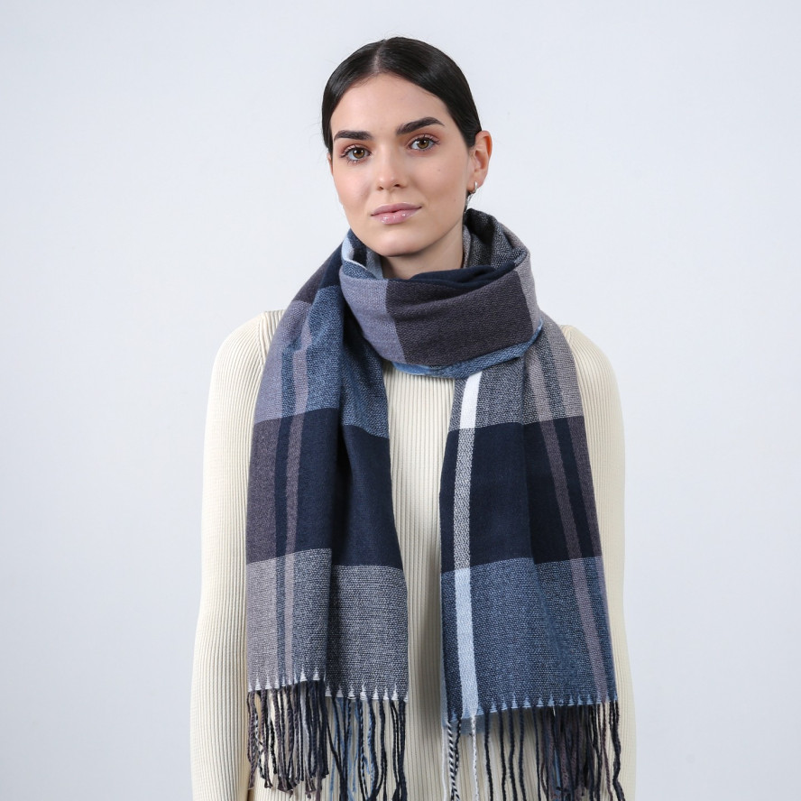 Палантин жіночий клітинка вовна JACKSON-2 928-503, фото 3