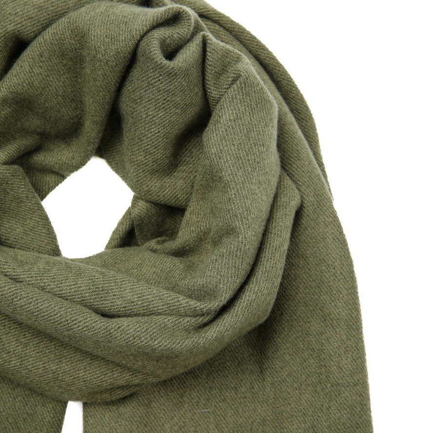 Палантин жіночий однотонний кашемір хакі ЮМІС 930-001, фото 2