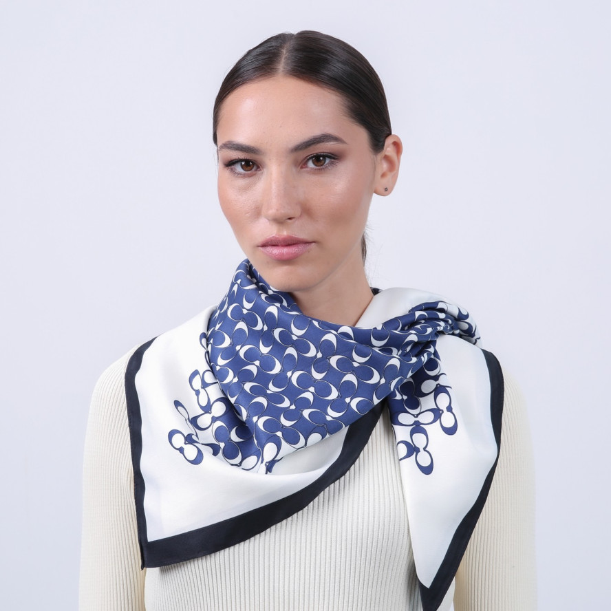 Хустка жіноча з принтом атлас різнокольорова ЯСОН 401-076, фото 4