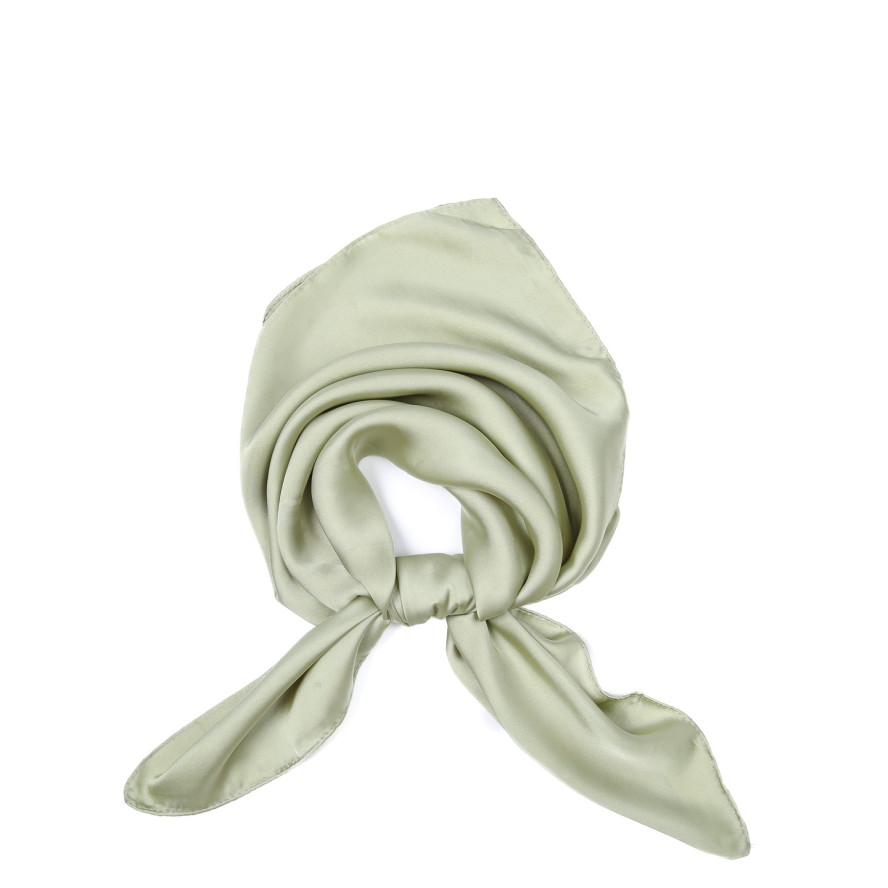 Хустка жіноча однотонна атлас зелена ROSEMARY 083-288, фото 1