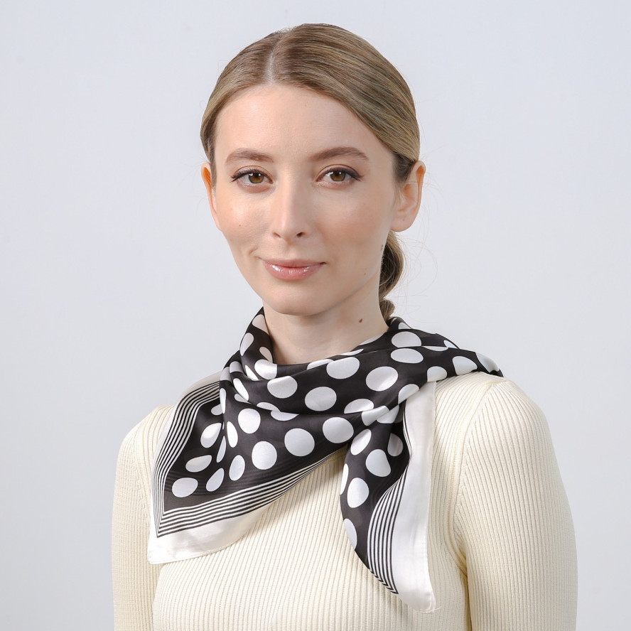 Хустка жіноча з принтом атлас різнокольорова IVY 083-868, фото 5