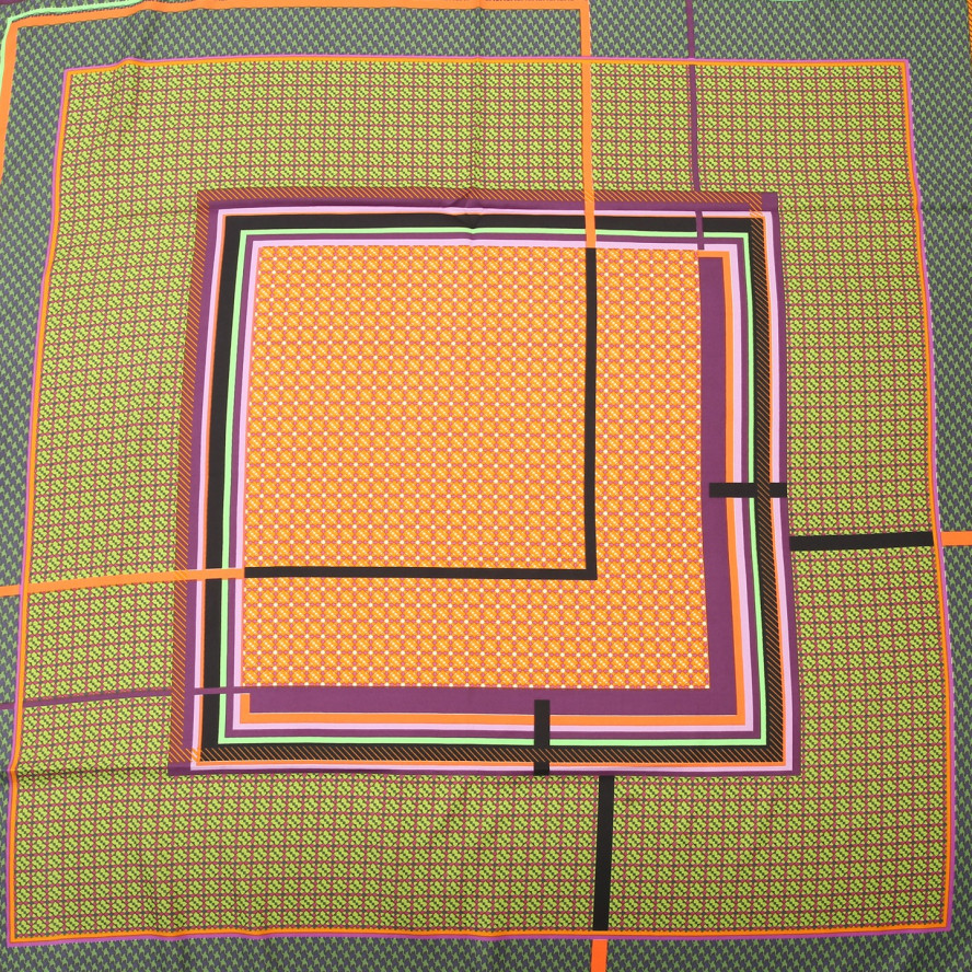 Хустка жіноча з принтом атлас різнокольорова LEILA 104-457, фото 3