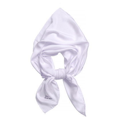 Хустка жіноча однотонна атлас біла HEIDI 176-270 Хустка жіноча однотонна атлас біла HEIDI 176-270