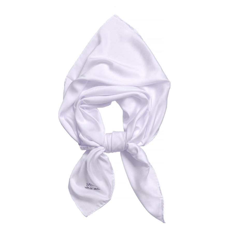 Хустка жіноча однотонна атлас біла HEIDI 176-270, фото 1