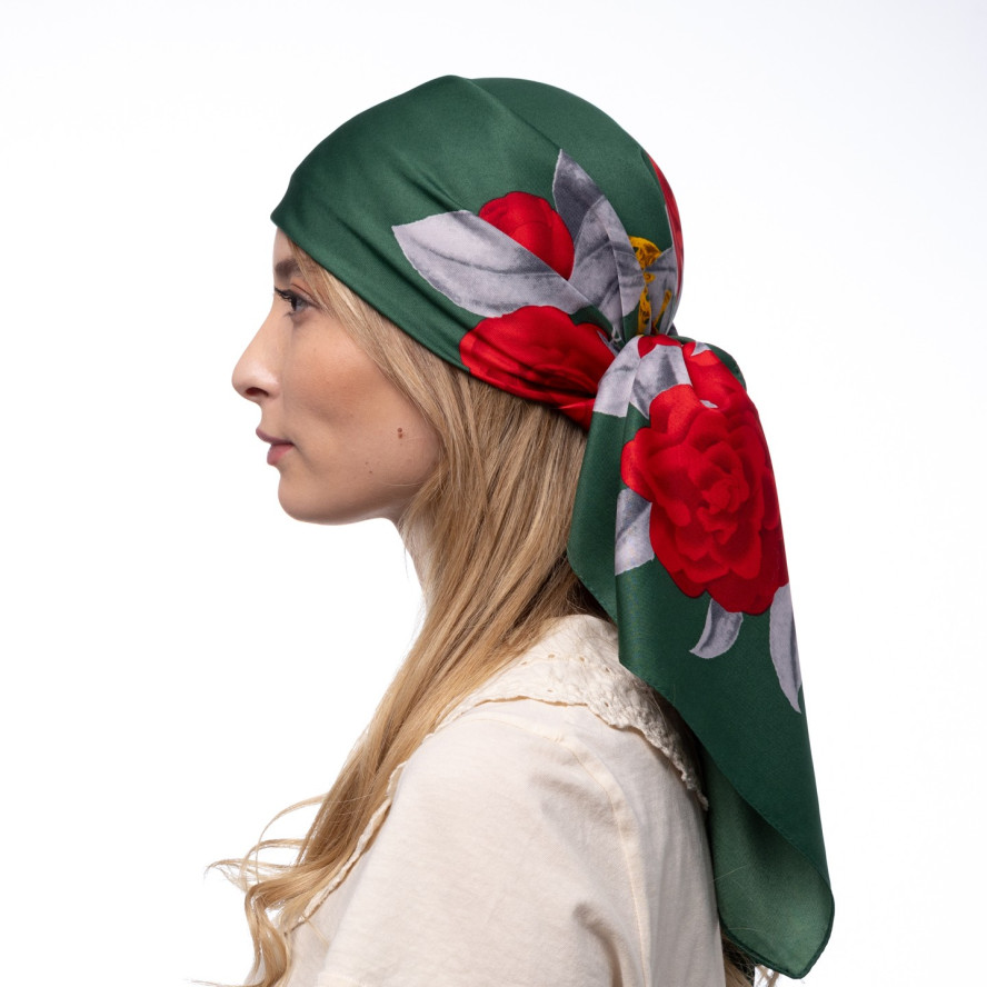 Хустка жіноча з принтом атлас різнокольорова АМЕДЕЯ 380-240, фото 4