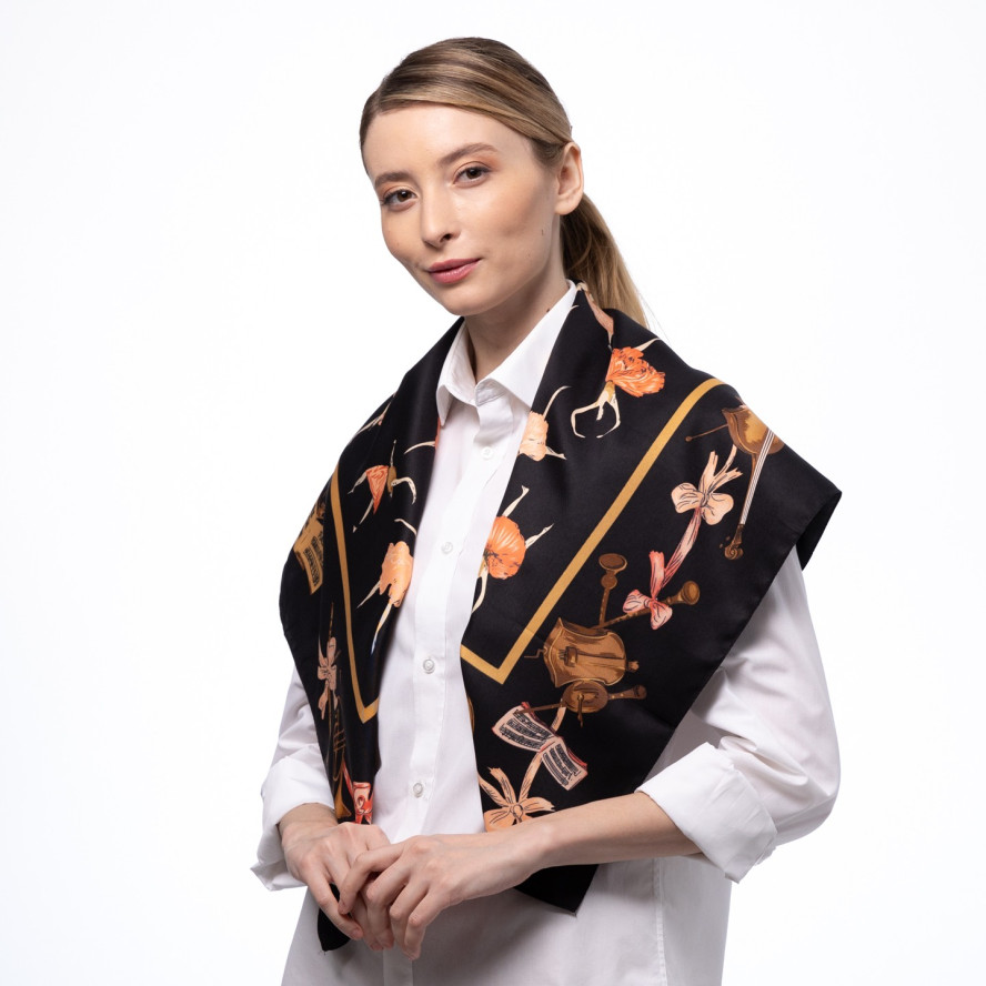 Хустка жіноча з принтом атлас різнокольорова МЕРІАН 380-462, фото 5