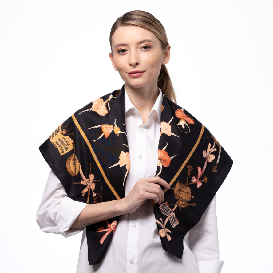 Хустка жіноча з принтом атлас різнокольорова МЕРІАН 380-462, фото 6