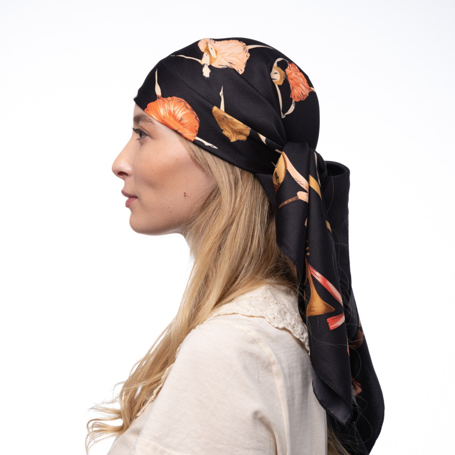 Хустка жіноча з принтом атлас різнокольорова МЕРІАН 380-462, фото 4