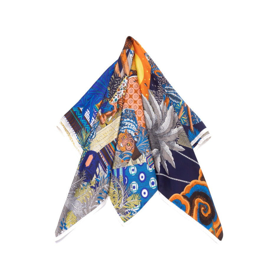 Хустка жіноча з принтом атлас різнокольорова БОННІ 380-493, фото 2