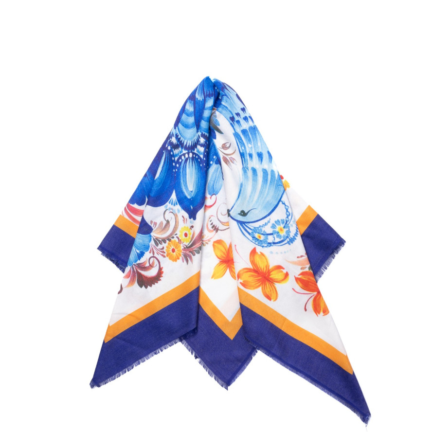 Хустка жіноча з принтом бавовна різнокольорова ДАРА 384-286, фото 2