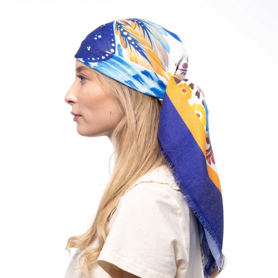 Хустка жіноча з принтом бавовна різнокольорова ДАРА 384-286, фото 4