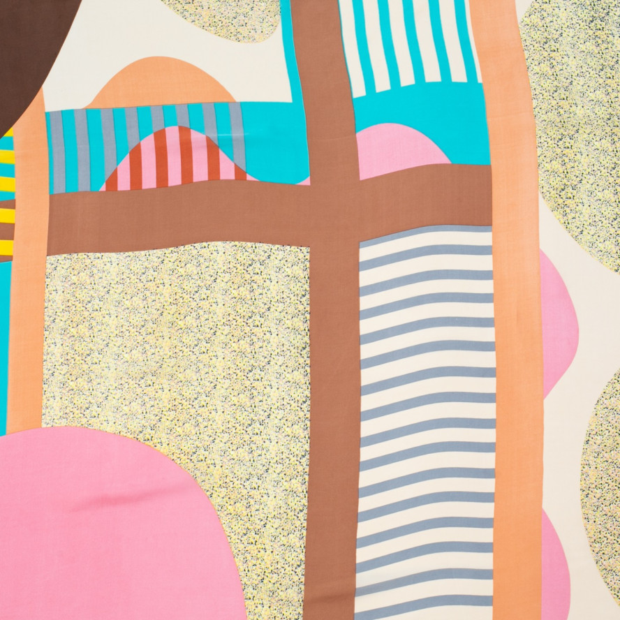 Хустка жіноча з принтом атлас різнокольорова ЛУКІЯ 387-522, фото 3