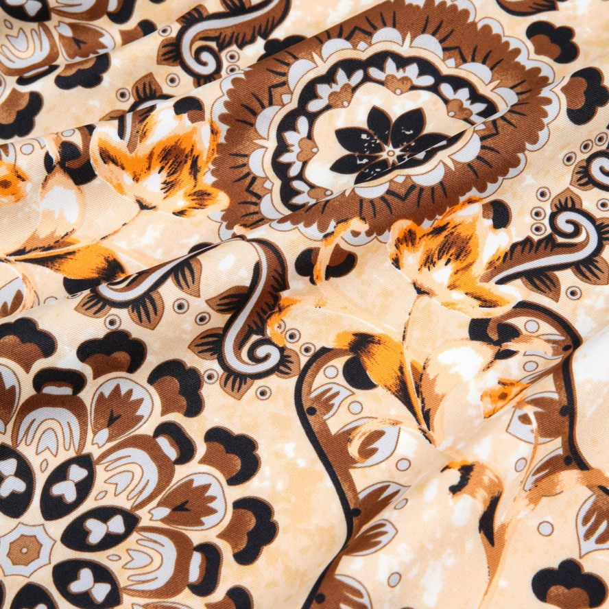 Хустка жіноча з принтом атлас різнокольорова МОДЕСТ 473-034, фото 3