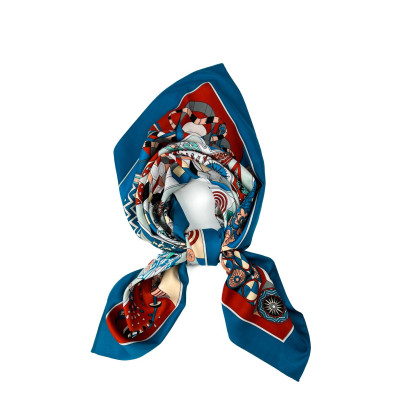 Хустка жіноча з принтом атлас різнокольорова АРУ 486-133 Хустка жіноча з принтом атлас різнокольорова АРУ 486-133