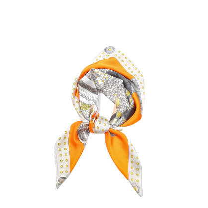 Хустка жіноча з принтом атлас різнокольорова СІГРІД 486-157 Хустка жіноча з принтом атлас різнокольорова СІГРІД 486-157