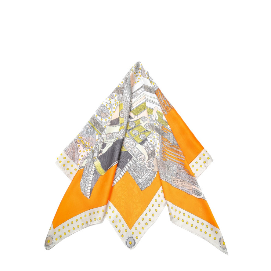 Хустка жіноча з принтом атлас різнокольорова СІГРІД 486-157, фото 2