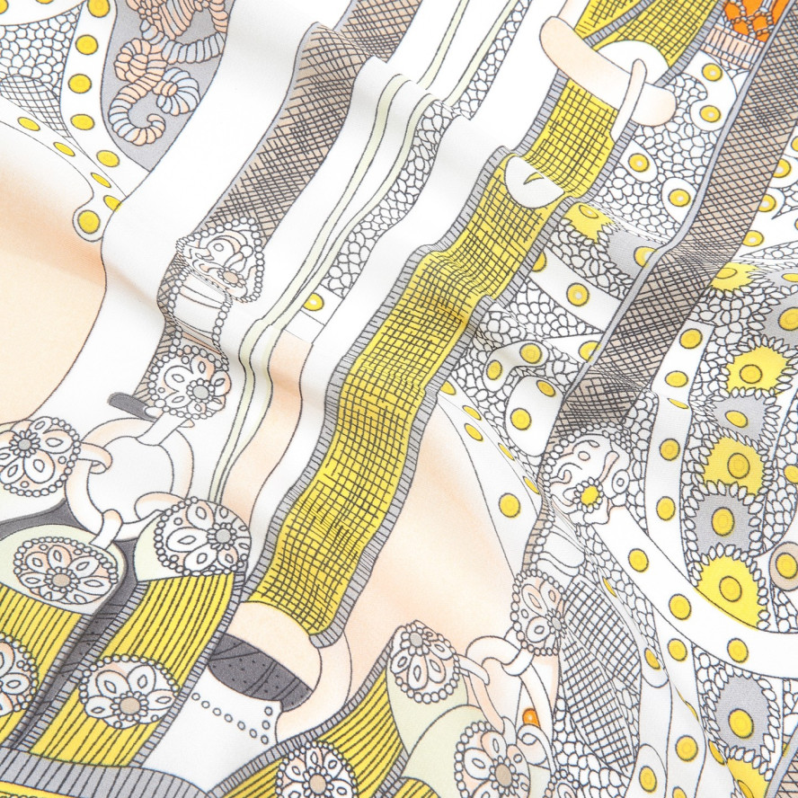 Хустка жіноча з принтом атлас різнокольорова СІГРІД 486-157, фото 3