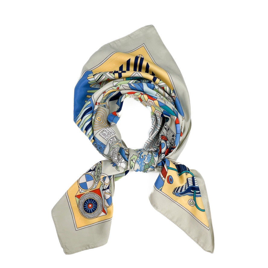 Хустка жіноча з принтом атлас різнокольорова АРУ 503-991, фото 1