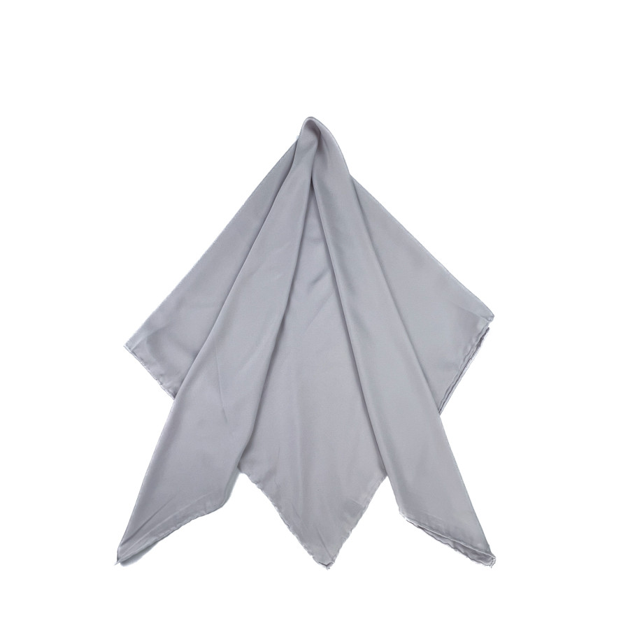 Хустка жіноча однотонна атлас сіра HEIDI 577-787, фото 2