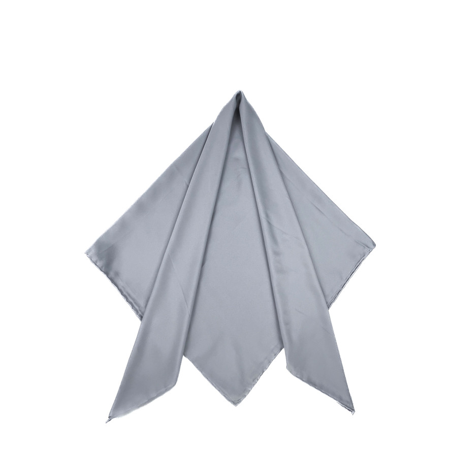 Хустка жіноча однотонна атлас сіра HEIDI 577-794, фото 2