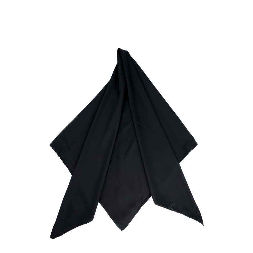 Хустка жіноча однотонна атлас чорна HEIDI 577-800, фото 2