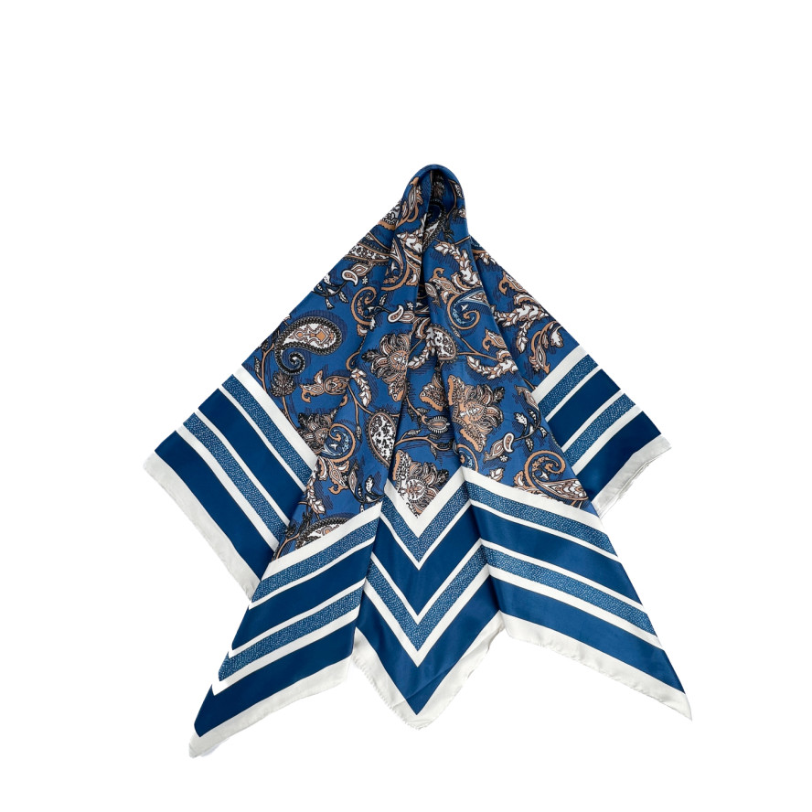 Хустка жіноча з принтом атлас різнокольорова КІМРАН 581-012, фото 2