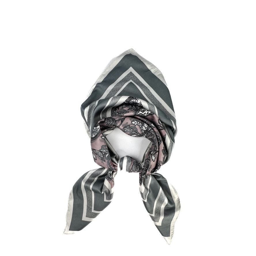 Хустка жіноча з принтом атлас різнокольорова КІМРАН 581-029, фото 1